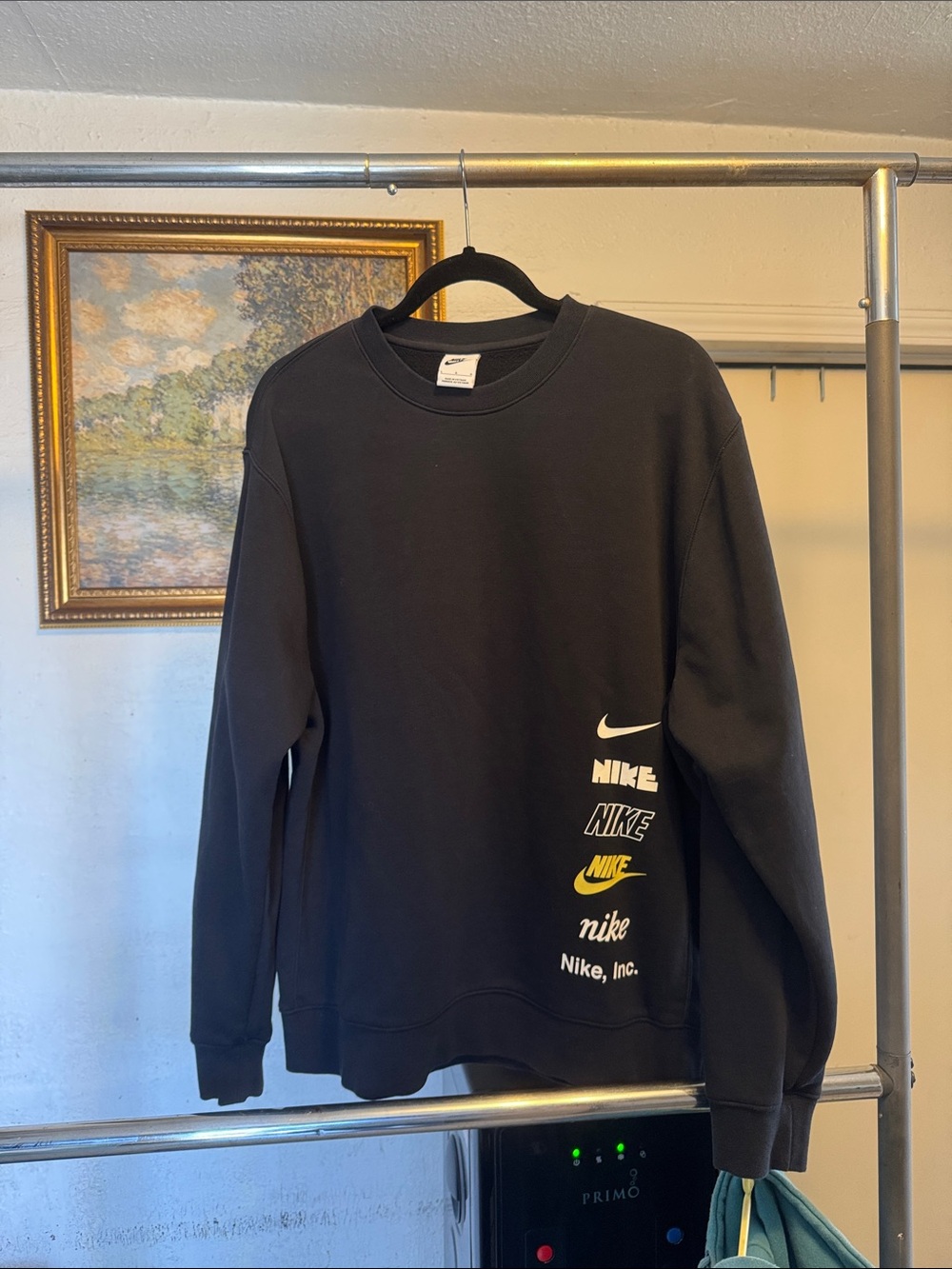 Nike Black Crewneck Sweatshirt with Stacked Logos